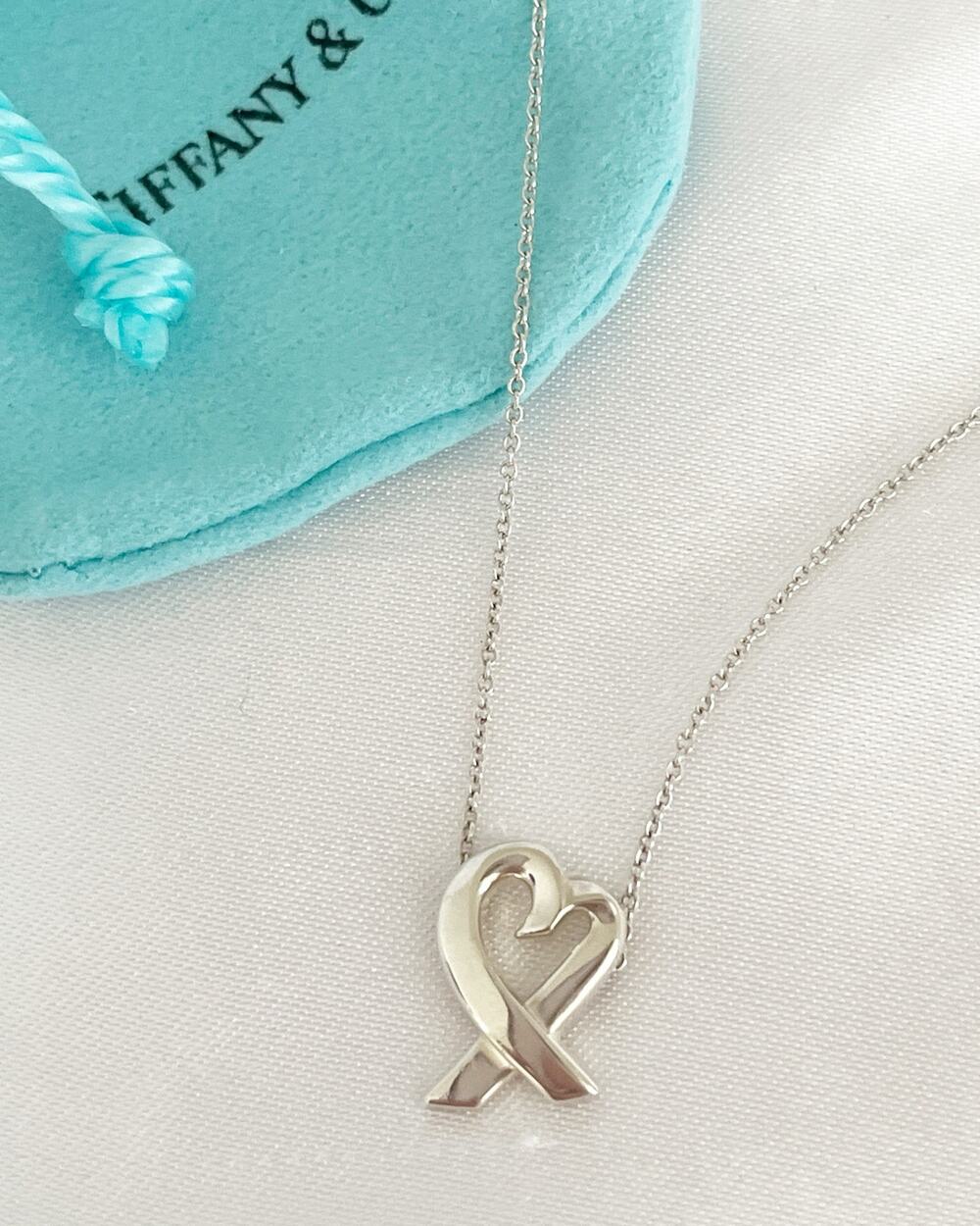 TIFFANY & CO Vintage 925 Sterling Silver Paloma Picasso Heart Necklace